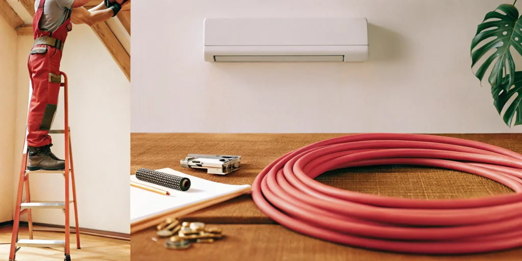 Technician installing a ductless mini split, a key factor in the final cost to install.
