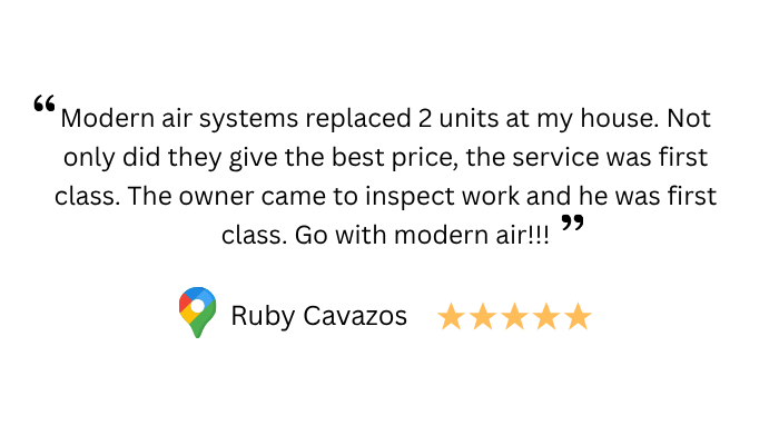 Modern Air Systems customer review