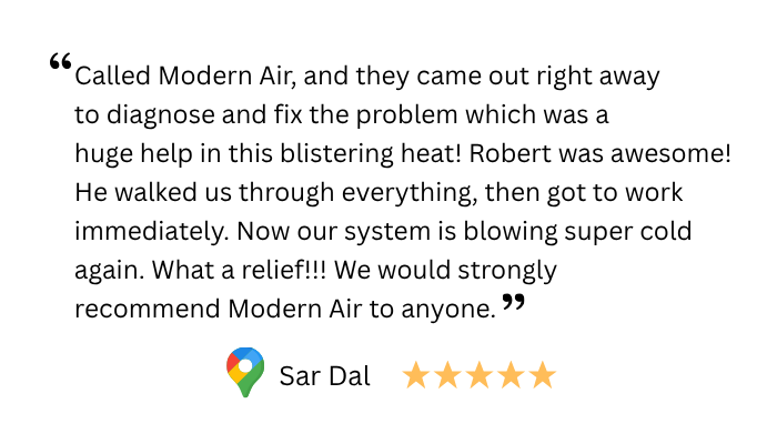 Modern Air Systems customer review